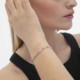 Maisie sterling silver adjustable bracelet with pink in marquise shape cover