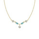 Maisie gold-plated short necklace with blue in marquise shape