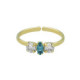 Maisie gold-plated adjustable ring with blue in marquise shape image