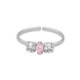 Maisie sterling silver adjustable ring with pink in marquise shape image