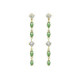 Maisie gold-plated long earrings with green in marquise shape
