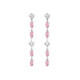 Maisie sterling silver long earrings with pink in marquise shape image