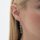 Maisie sterling silver long earrings with pink in marquise shape cover