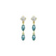 Maisie gold-plated long earrings with blue in marquise shape image