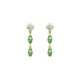 Maisie gold-plated long earrings with green in marquise shape image