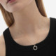 Halo gold-plated short necklace with white in circle shape cover