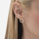 Halo gold-plated short earrings with white in circle shape cover