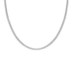 Halo sterling silver short necklace with white in crystals shape