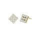 Halo gold-plated stud earrings with white in square shape