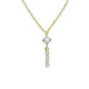 Halo gold-plated short necklace with white in crystals shape image