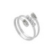 Halo sterling silver ring with white in spiral shape image