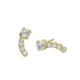 Halo gold-plated stud earrings with white in crystals shape image