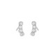 Halo sterling silver stud earrings with white in crystals shape