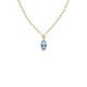 Azalea gold-plated short necklace with blue in marquise shape