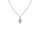 Azalea sterling silver short necklace with pink in marquise shape