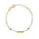 Anya gold-plated adjustable bracelet with blue in rectangle shape