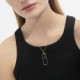 Anya gold-plated long necklace with blue in rectangle shape cover