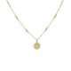 Anya gold-plated short necklace with green in circle shape