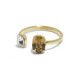 Gemma gold-plated adjustable ring with champagne in oval shape image