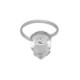 Blooming tear crystal ring in silver image