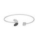 Nuit sterling silver rigid bracelet with grey in marquise shape image