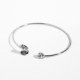 Nuit sterling silver rigid bracelet with grey in marquise shape cover