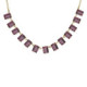 Chiara gold-plated short necklace with pink in rectangle shape image