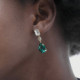 Diana gold-plated long earrings with green in tear shape cover
