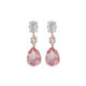Diana rose gold-plated long earrings with pink in tear shape image