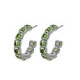 Jade crystals peridot earrings in silver image