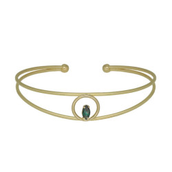 Pulsera círculo emerald de Etnia bañado en oro