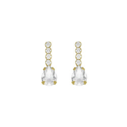 Eunoia gold-plated short earrings with crystal in mini zircons and teardrop shape