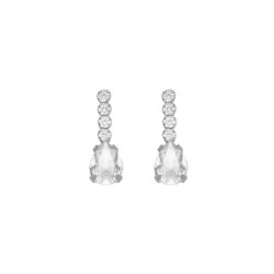 Eunoia sterling silver short earrings with crystal in mini zircons and teardrop shape