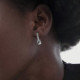 Eunoia sterling silver short earrings with crystal in mini zircons and teardrop shape cover