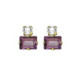 Chiara gold-plated short earrings with pink in rectangle shape