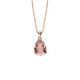 Rose gold-plated short necklace with pink crystal in tear shape