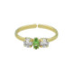 Maisie gold-plated adjustable ring with green in marquise shape image