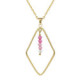 Anya gold-plated long necklace with pink in diamond shape image