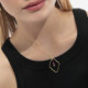 Anya gold-plated long necklace with pink in diamond shape cover