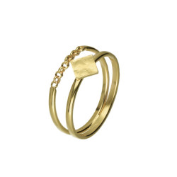 Anya gold-plated ring with  in diamond shape