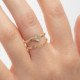 Anya gold-plated ring with  in diamond shape cover