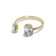 Gemma gold-plated adjustable ring with white in oval shape image