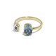 Gemma gold-plated adjustable ring with blue in oval shape image