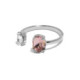 Gemma sterling silver adjustable ring with pink in oval shape image