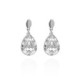 Magnolia sterling silver short earrings with white in tear shape image