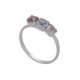 Velvet sterling silver adjustable ring with multicolour in combination shape image