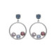 Velvet sterling silver long earrings with multicolour in circle shape image
