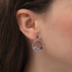 Velvet sterling silver long earrings with multicolour in circle shape cover