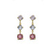 Velvet gold-plated long earrings with multicolour in combination shape