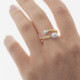 MOTHER gold-plated adjustable ring with pearls in pearls shape cover